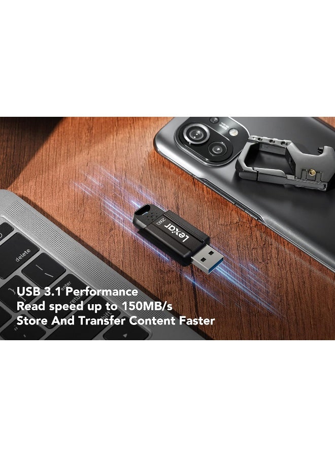 Lexar JumpDrive S80 64GB USB 3.1 Flash Drive, up to 150MB/s read, 60MB/s write (LJDS080064G-BNBNU), Black 64 GB - Image 2