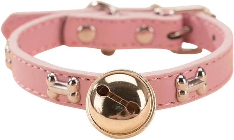 Colorful Beads Puppy Pet Collar Soft Adjustable Belt Ideal for Daily Use or Travel Alloy Bells Dog Collar for Small Pet - Image 1