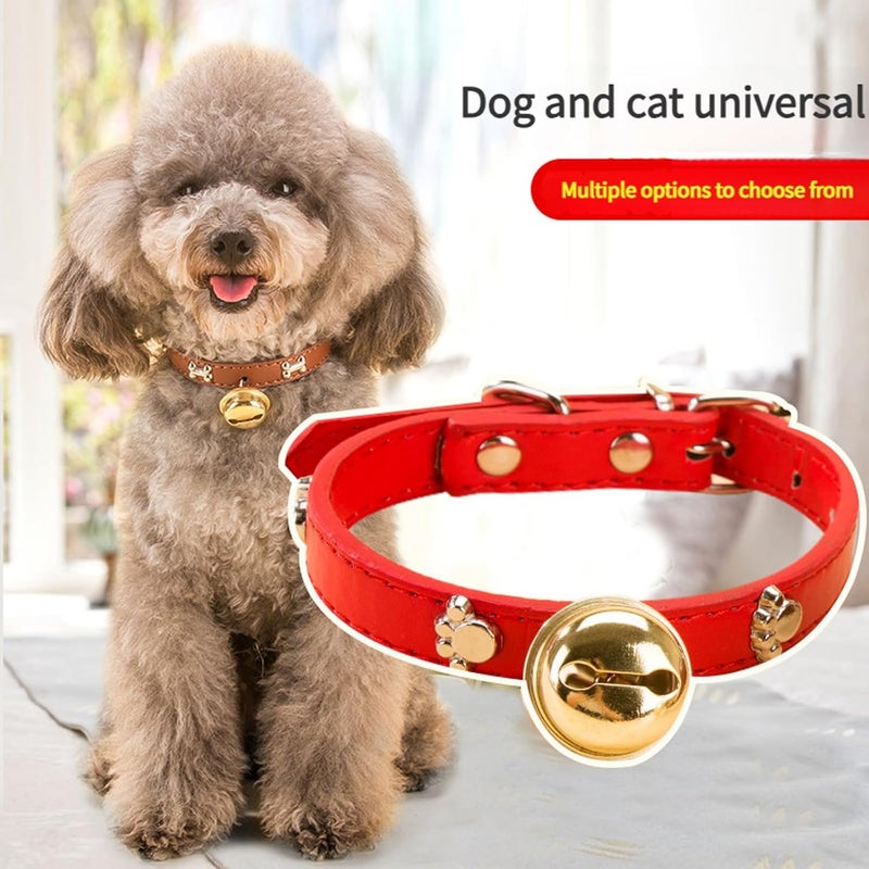 Colorful Beads Puppy Pet Collar Soft Adjustable Belt Ideal for Daily Use or Travel Alloy Bells Dog Collar for Small Pet - Image 3