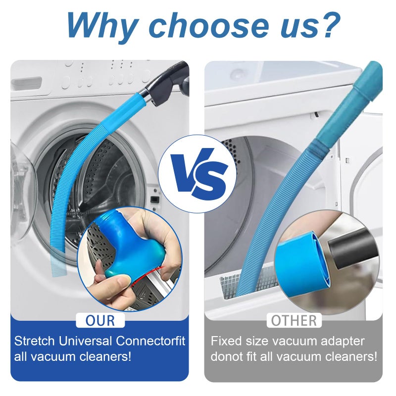 Clarissaway Upgraded Dryer Lint Vent Cleaner Kit: Flexible Vacuum Hose Attachment for Lint Removal |Universal Vacuums Deep Cleaning Brush for Clogged Ducts - Image 5
