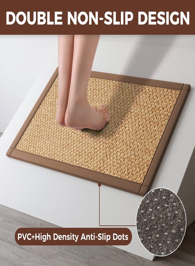 YDKGL Kitchen Mats for Floor, Super Absorbent Kitchen Rugs Non Slip Washable, Imitation Linen Braided Kitchen Runner Rug, Standing Kitchen Sink Mat, Easy to Clean, Brown 17x30 - Image 4