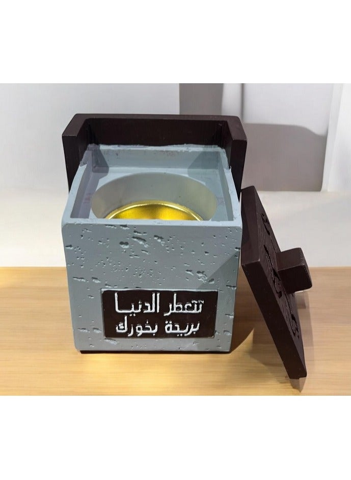 Small silver and brown ceramic incense burner, a touch of elegance for your home - Image 1