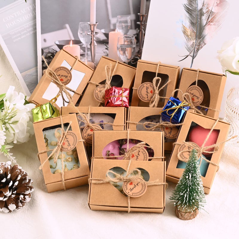 Moukiween 32 PCS Brown Soap Boxes for Homemade Soap, 3.54 X 2.36 X 1.18 Inch Soap Packaging Gift boxes with Window, Small Rectangular Soap Wrapping Boxes (Brown) - Image 5