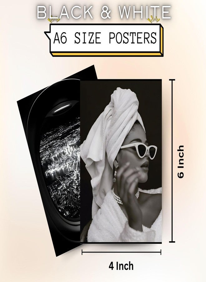 Posters Inc Paper Pack of 54 Black&White Posters, Home Decor Items for Living Room, Aesthetic Black&White Wall Stickers for Bedroom and Kitchen, Gifts for Women, 4x6 Inches Size Collage Art Kit - Image 5