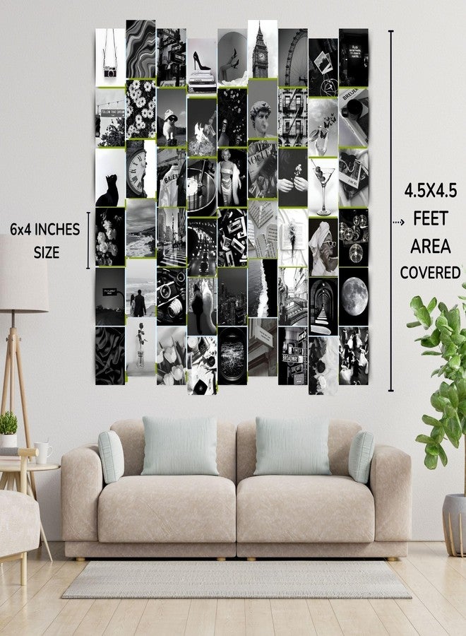 Posters Inc Paper Pack of 54 Black&White Posters, Home Decor Items for Living Room, Aesthetic Black&White Wall Stickers for Bedroom and Kitchen, Gifts for Women, 4x6 Inches Size Collage Art Kit - Image 3