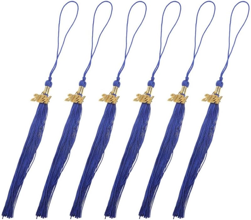 NUOBESTY 6pcs Graduation Cap Tassel Charm Pendant Year Design Memorial Photo Holder for Graduation Cap Decorations Elegant Keepsake for Parties - Image 1
