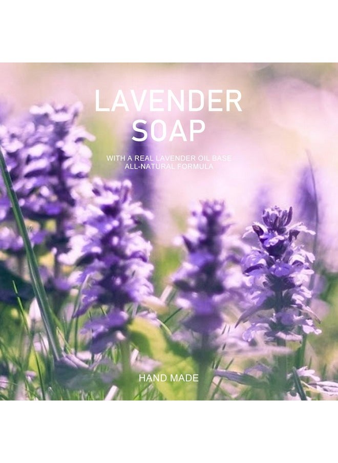 KYDA KYDA 2 Pcs Lavender Soap Bar, Handmade Lavender Bath Soap, Lavender Essential Oil Bath Soap, Bath & Body Cleansing Soap Bar, Gentle Cleansing, Tender Skin, Natural Flower Fragrance  - Image 2