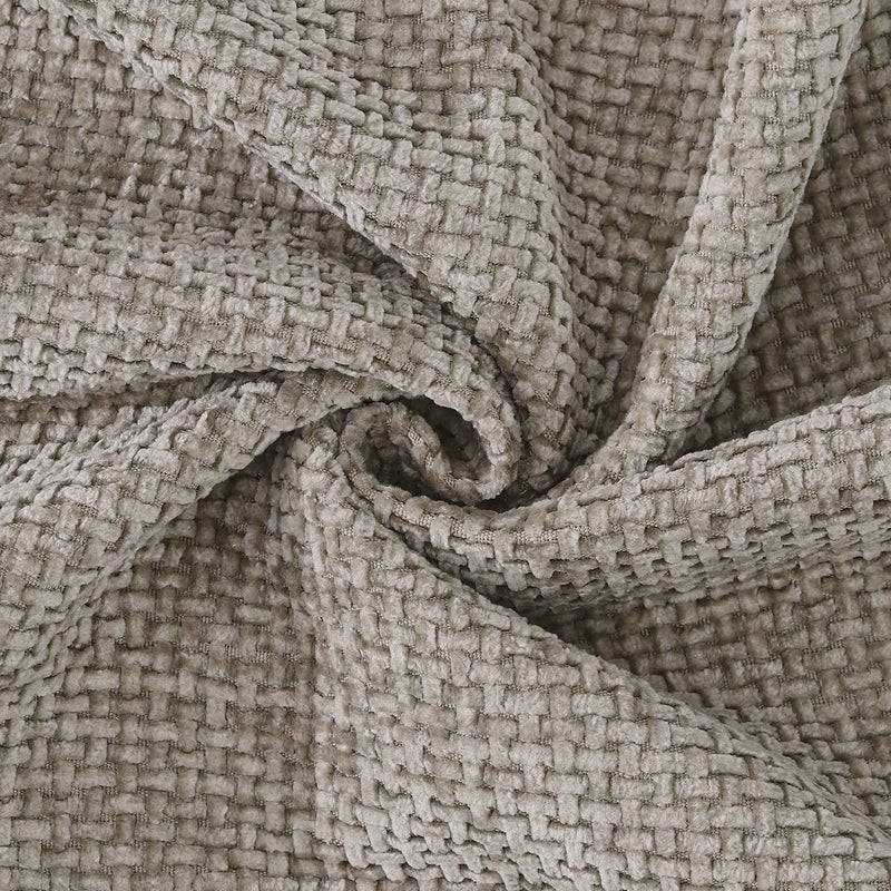 MADIZZ Chenille Velvet Throw Pillow Covers with Flange Set of 2 Super Soft Boho Textured Pillow Covers Decorative Throw Pillowcases Modern Farmhouse Home Decor for Sofa Bedroom Taupe 20x20 Inch - Image 3