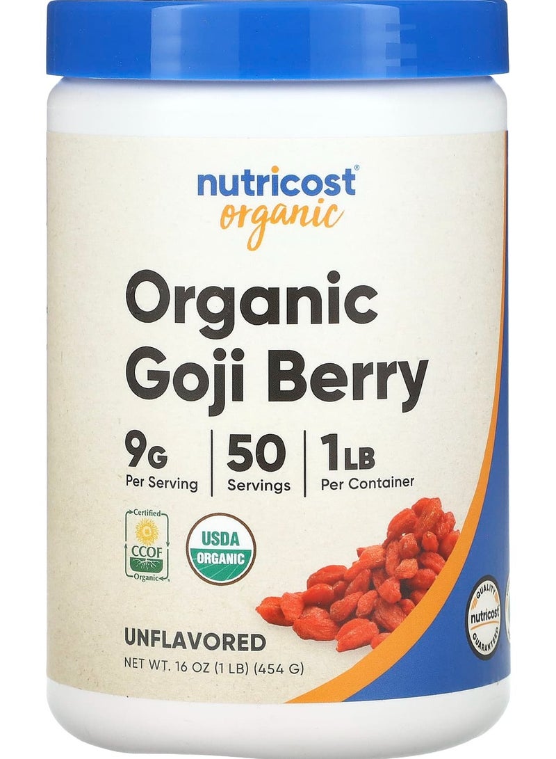 Nutricost Organic Goji Berry, Unflavored, 1 lb (454 g)