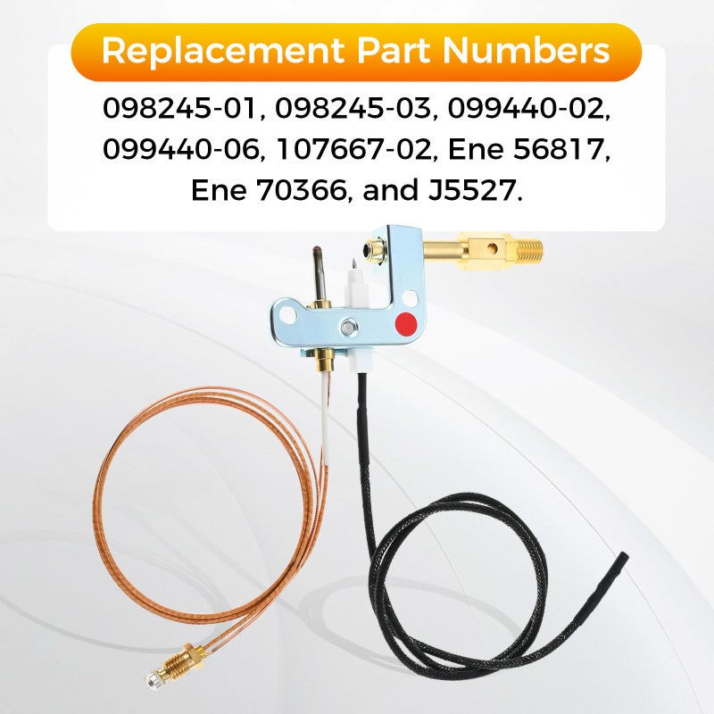Lemfema 110803-02 LPG Pilot ODS Repair for Vent Free Propane Gas Wall Heaters, Fireplaces & Stoves by DESA (with Thermocouple & Igniter Wire) - Image 5