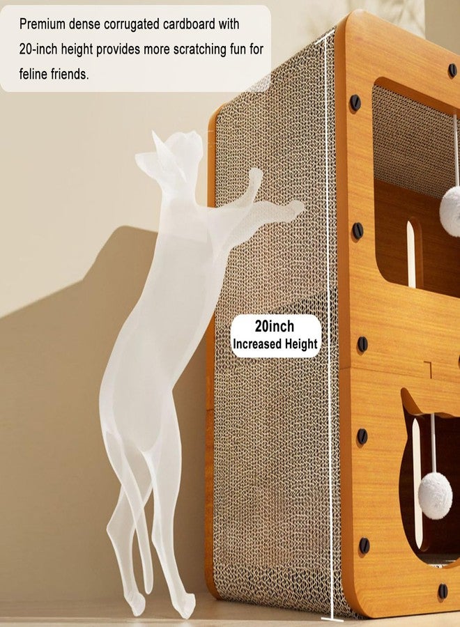 بيت خدش للقطط من AMYESE، سرير استرخاء ووسادة خدش للقطط الصغيرة من طابقين، مكان للعب والراحة والنوم، صندوق خدش، لوح متين لتسلية أصدقائك القطط ومنع تلف الأثاث. - Image 3