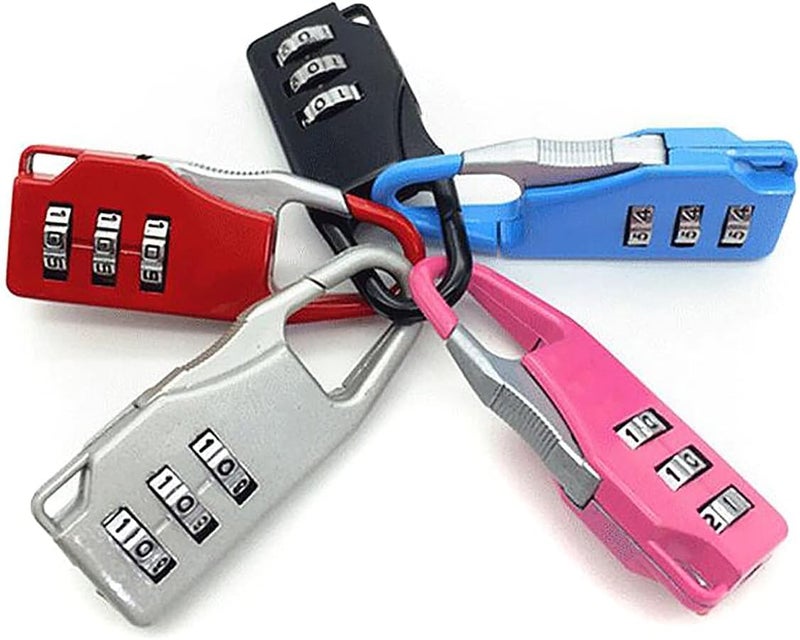 Rana Store Mini Digital Password Padlock 3 Digit Combination Lock Small Combination Lock for Locker Travel Luggage Bag Security Gym Backpack Lock (1 Piece Red) - Image 1