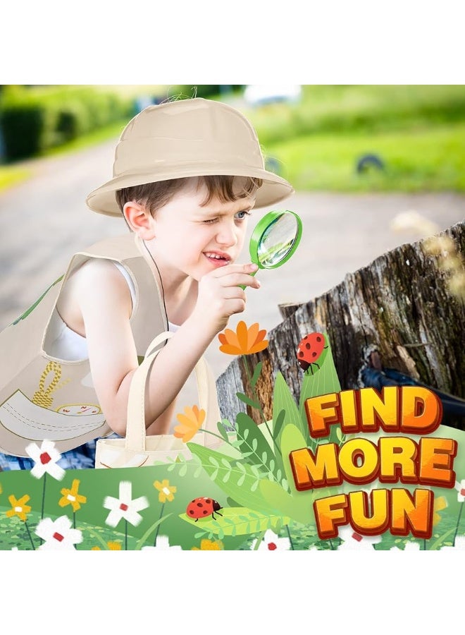 Newcotte 72 Pcs Kids Explorer Costume Toy Include 24 Kids Explorer Vest 24 Kids Party Plastic Explorer Hats 24 Tote Bag for Kids Outdoor Activity Jungle Party tent style tote bag - Image 2