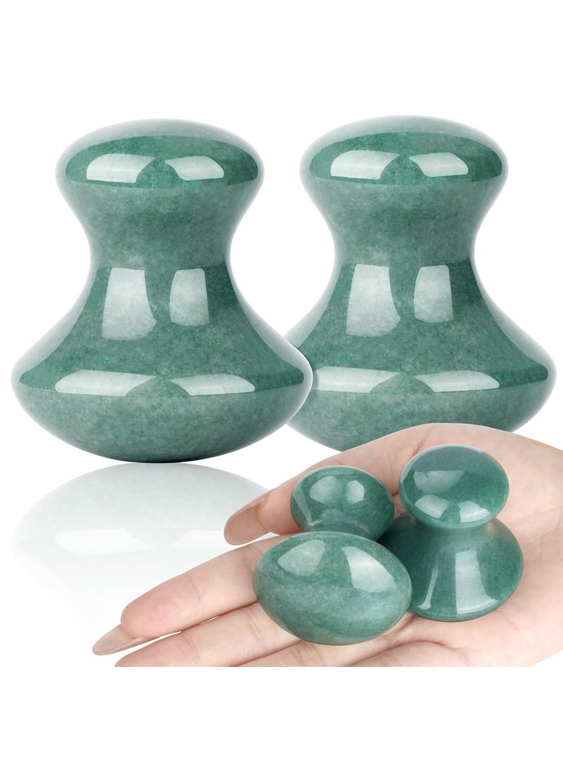 ideayard - ideayard Mushroom Gua sha 2Pcs Jade Eye Massage Facial Tool Smooth Cute Mushroom Shaped Scraping for Women SPA Lift Remove Wrinkles (Green(2pcs) - Image 1