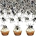 Ercadio 40Pcs Spider Edible Cupcake Toppers Realistic Spiders Cupcake Picks Horror Spider Drink Topper for Halloween Party Decorations Halloween Birthday Cake Cupcake Decorations - Image 3