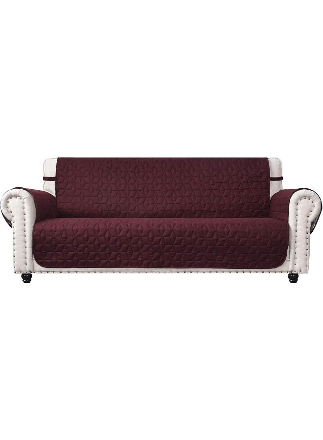 Ameritex Couch Sofa Slipcover 100 Waterproof Nonslip Quilted Furniture Protector Slipcover for Dogs Children Pets Sofa Slipcover Machine Washable Burgundy 78 - Image 2