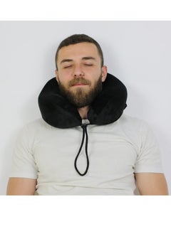 Max Comfort American Memory Foam Travel Neck Support for maximum comfort when traveling or sitting for long periods and avoiding neck pain. Black  - Image 2