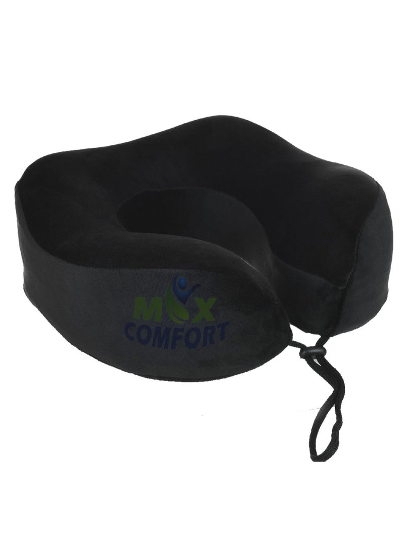 Max Comfort American Memory Foam Travel Neck Support for maximum comfort when traveling or sitting for long periods and avoiding neck pain. Black  - Image 3