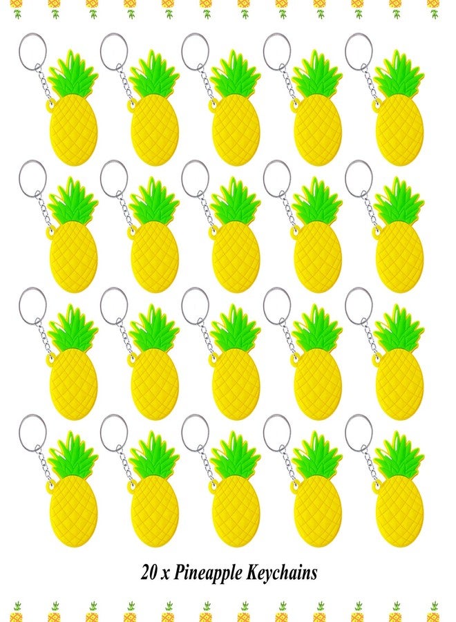 CiciBear 20 Pack Pineapple Keychains Party Return Favors for Hawaiian Tropical Luau Theme Party, Baby Shower,Birthday,School Carnival Rewards - Image 5