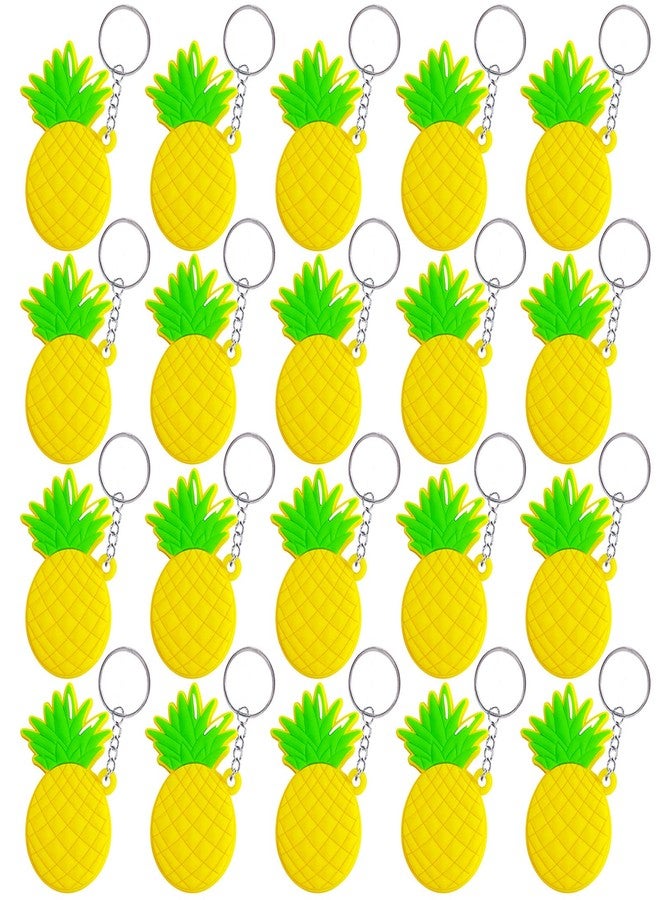 CiciBear 20 Pack Pineapple Keychains Party Return Favors for Hawaiian Tropical Luau Theme Party, Baby Shower,Birthday,School Carnival Rewards - Image 1