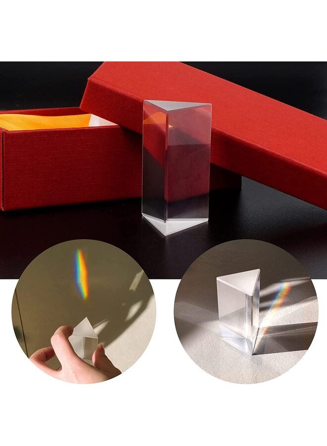 Optical Prism for Science Equilateral Glass Prism Triangular, 2 Pack 1.97 Inch Crystal Rainbow Maker for Photography Science Experiments Physics Teaching Light Spectrum - Image 5