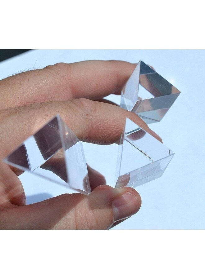 Optical Prism for Science Equilateral Glass Prism Triangular, 2 Pack 1.97 Inch Crystal Rainbow Maker for Photography Science Experiments Physics Teaching Light Spectrum - Image 4