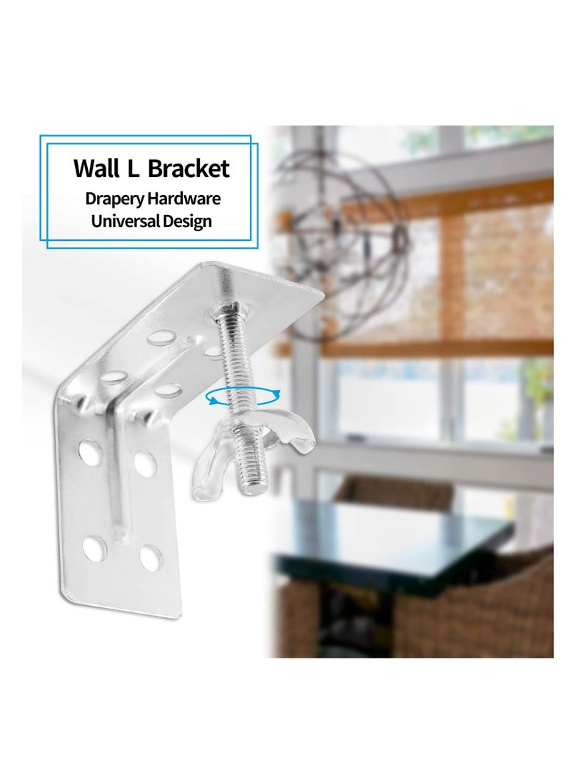 Generic - 4 Pcs Corner Braces, Silver L Brackets for Mounting Shade, Wall Mount Angle Connector Brackets for Wood Bamboo Shelf, Wardrobes, Cabinets with Screws - Image 1