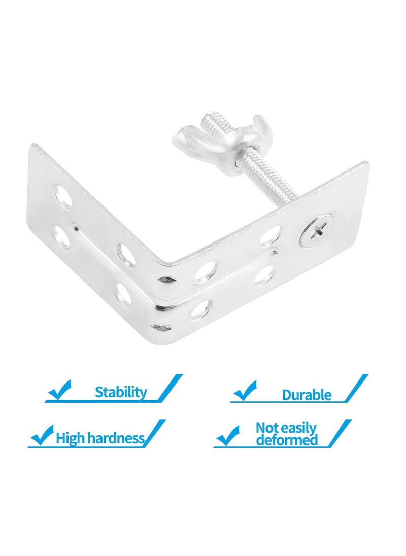 Generic - 4 Pcs Corner Braces, Silver L Brackets for Mounting Shade, Wall Mount Angle Connector Brackets for Wood Bamboo Shelf, Wardrobes, Cabinets with Screws - Image 1