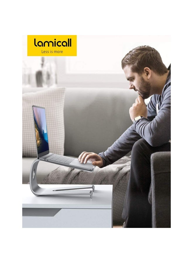 لاميكول حامل الكمبيوتر المحمول LN01، رافع كمبيوتر محمول عالمي - حامل تبريد مريح لأجهزة الكمبيوتر المحمولة المكتبية من 10 إلى 17.3 بوصة، متوافق مع أجهزة MacBook Pro وMacBook Air الجديدة لعام 2021، وأجهزة Dell وHP وSamsung وLenovo وغيرها. - Image 4