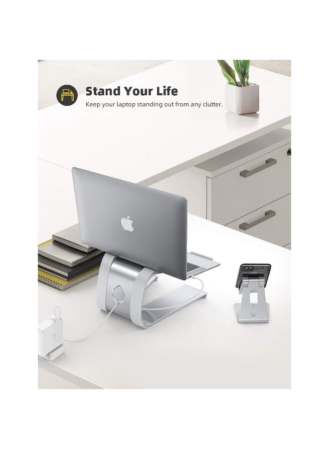 لاميكول حامل الكمبيوتر المحمول LN01، رافع كمبيوتر محمول عالمي - حامل تبريد مريح لأجهزة الكمبيوتر المحمولة المكتبية من 10 إلى 17.3 بوصة، متوافق مع أجهزة MacBook Pro وMacBook Air الجديدة لعام 2021، وأجهزة Dell وHP وSamsung وLenovo وغيرها. - Image 2
