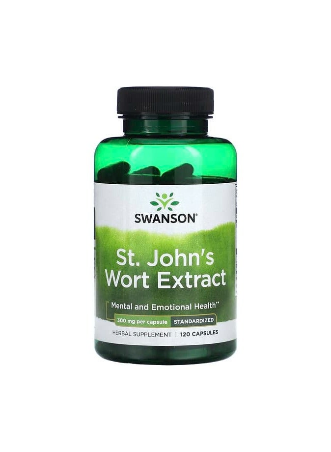 مستخلص نبتة سانت جونز، موحد، 300 ملجم، 120 كبسولة