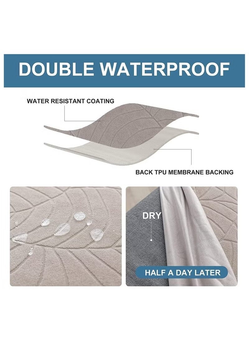 Beauenty 6 PCS Waterproof Chair Covers for Dining Room, Stretch Jacquard Dining Chair Slipcovers, Removable Washable Chair Protector for Kitchen, Hotel, Restaurant,Light grey - Image 5