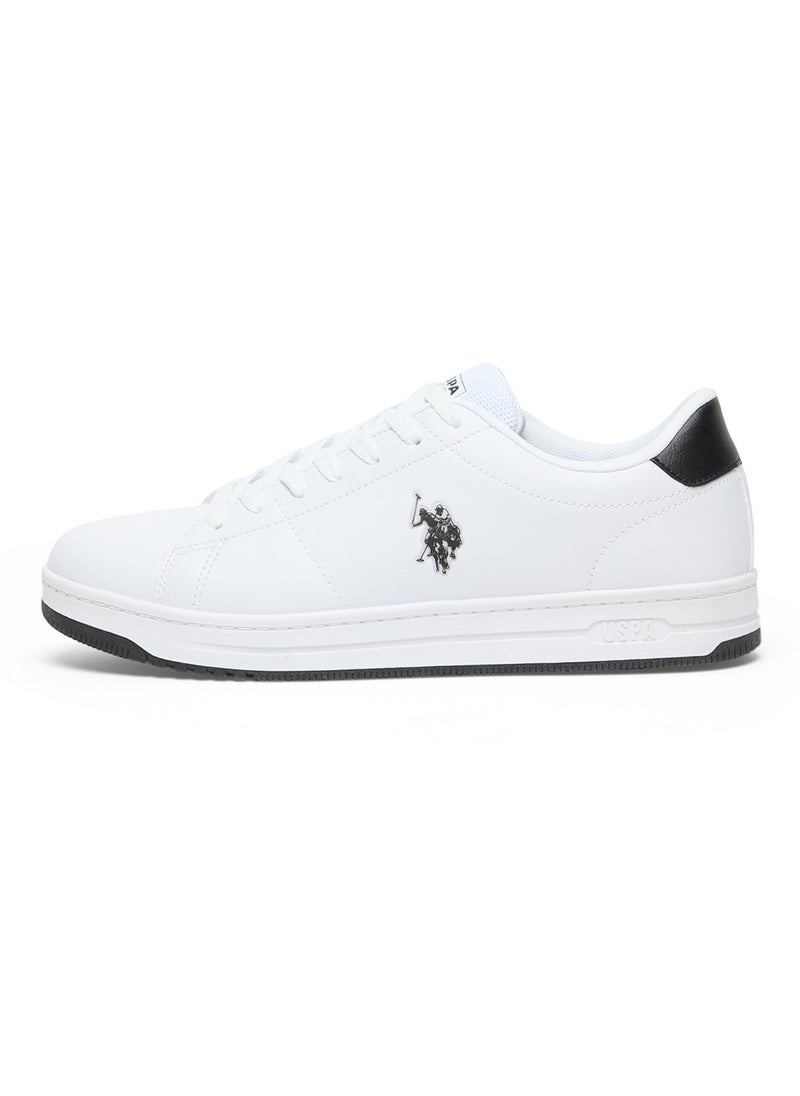 U.S. Polo Assn. Men's White Low-Top Sneakers with Black Heel Accent - Stylish Lace-Up Design with Comfort Cushioned Sole for Everyday Wear  - Image 2