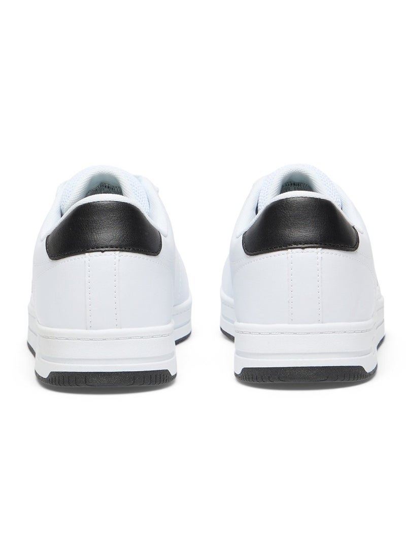 U.S. Polo Assn. Men's White Low-Top Sneakers with Black Heel Accent - Stylish Lace-Up Design with Comfort Cushioned Sole for Everyday Wear  - Image 4