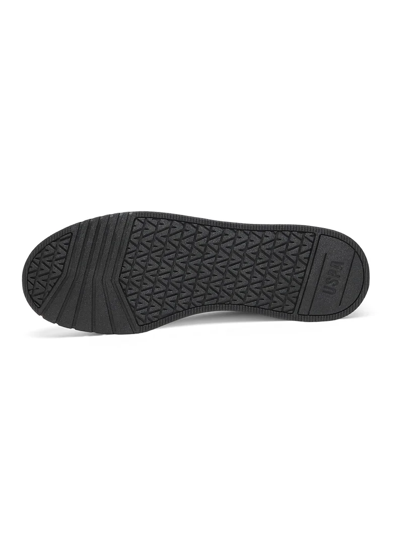 U.S. Polo Assn. White/Black Men's White Low-Top Sneakers with Black Heel Accent - Stylish Lace-Up Design Shoes with Comfort Cushioned Sole for Everyday Wear for Men | Best Price UAE