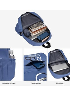 FASHION Student Backpack With Front Accessory Pocket Multi-function for School, Travel and daypack, Water Resistant - 43cm *29cm *12cm with Large Capacity (13-15)L  - Image 3