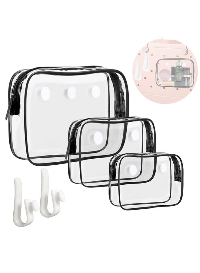 Everfunny 3 Packs Clear Bogg Beach Tote Bag with 2 Pack Insert Hooks Accessories for Bogg Bags Travel Makeup Clean Toiletry Brush Organizer Cosmetic Divider Storage Inner Pouch - Image 1