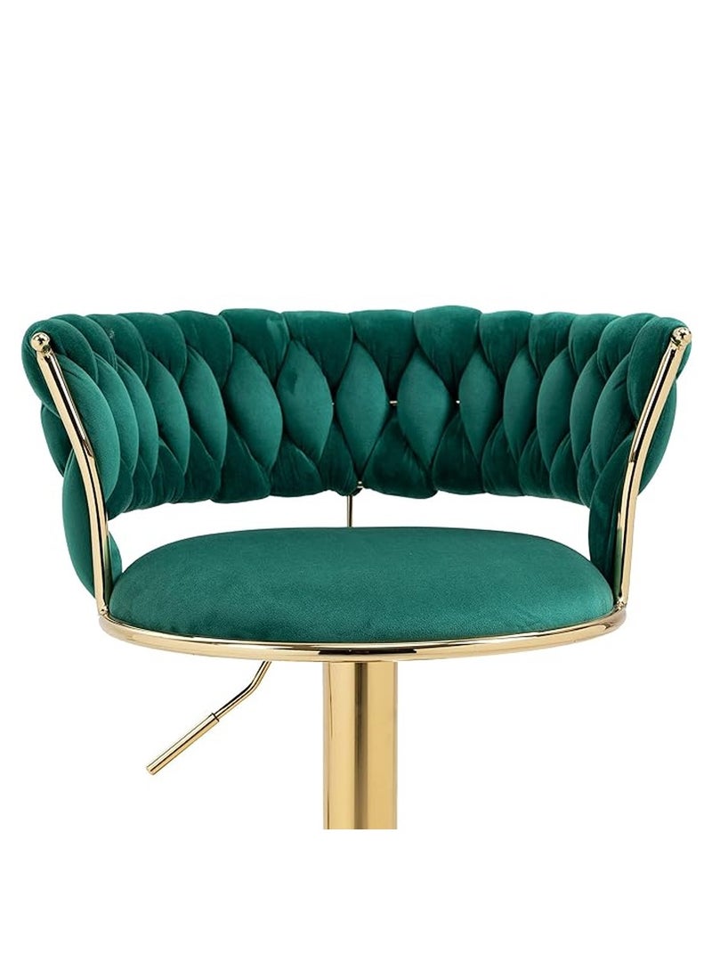 DubaiGallery Luxury bar Stool,Modern Round Adjustable Reception Chair, Gold Velvet Bar Chair, Kitchen high Dining Chair , Height Adjustable and 360° Swivel. Suitable for bar, Home, office, Cafe - Image 2