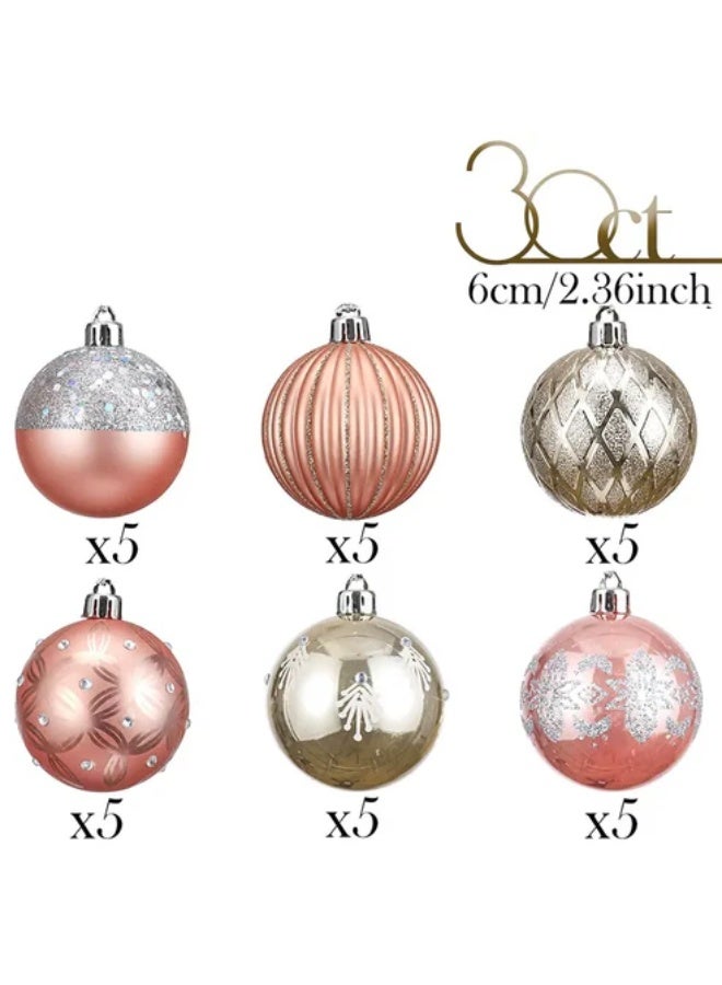إيفا Rose Gold Baubles Set of 30 - Image 5