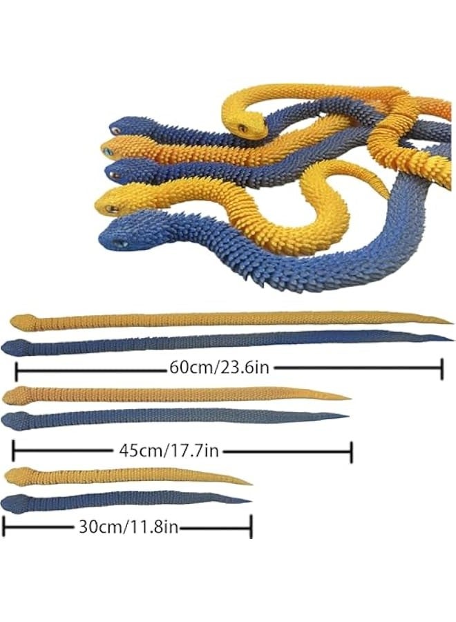 مجموعة حيوانات مطبوعة ثلاثية الابعاد، العاب ثعبان مطبوعة ثلاثية الابعاد، لعبة تململ مرنة مفصلية ثلاثية الابعاد، العاب حيوانات لطيفة ورائعة للاطفال والكبار (ارجواني وذهبي، 11.8 قدم) - Image 3