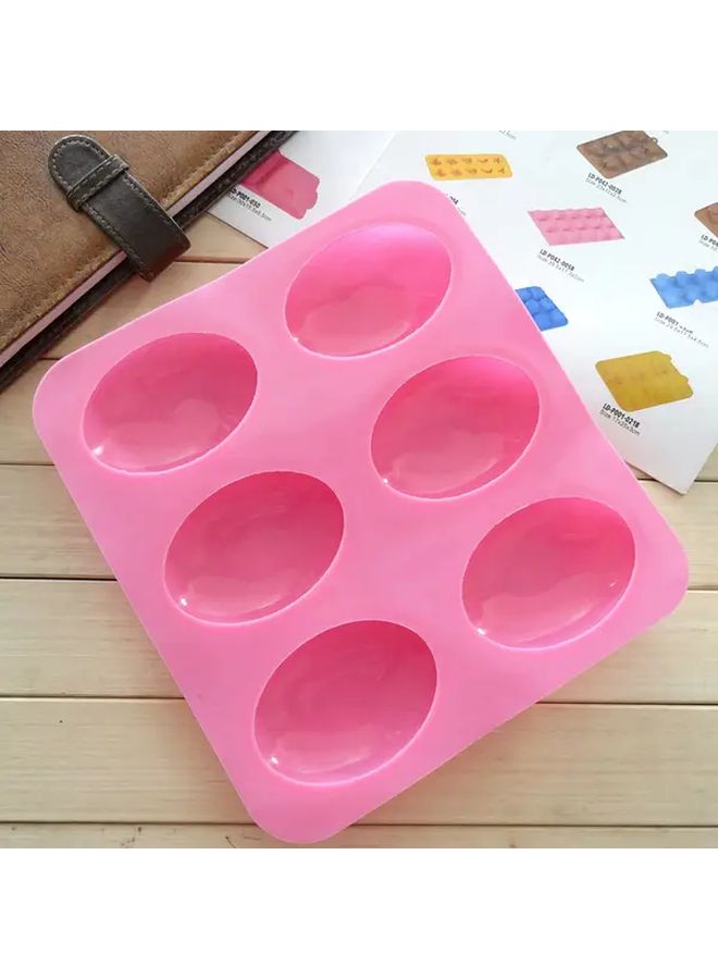 Pink Silicone Mold 6 Cavity Oval Goose Egg Shape For Chocolate Soap Cake Baking - Image 5