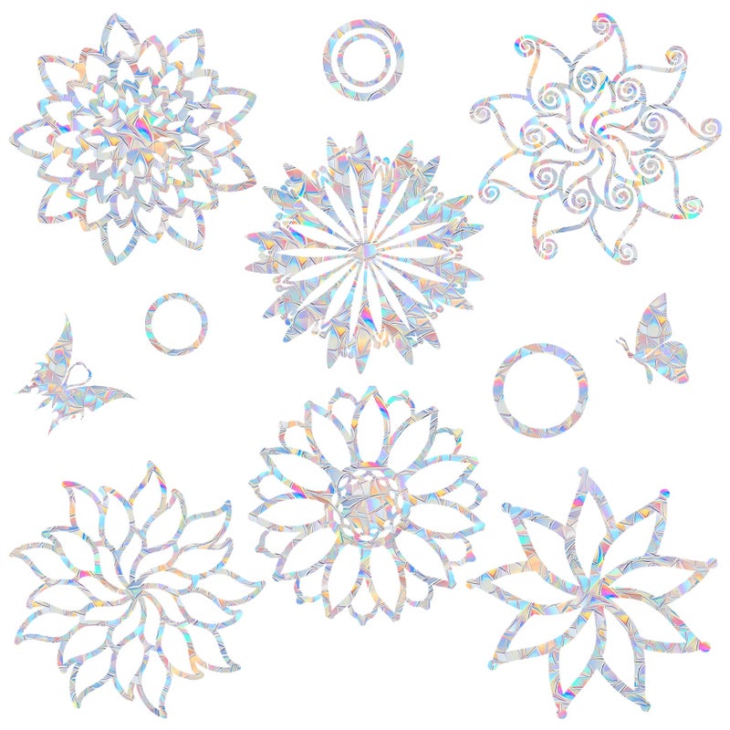 6 Mandala Window Decals for Bird Strikes AntiCollision Clings to Save BirdsNon Adhesive Vinyl Rainbow Suncatch Stickers Easy Remove No Residue and Reusable
