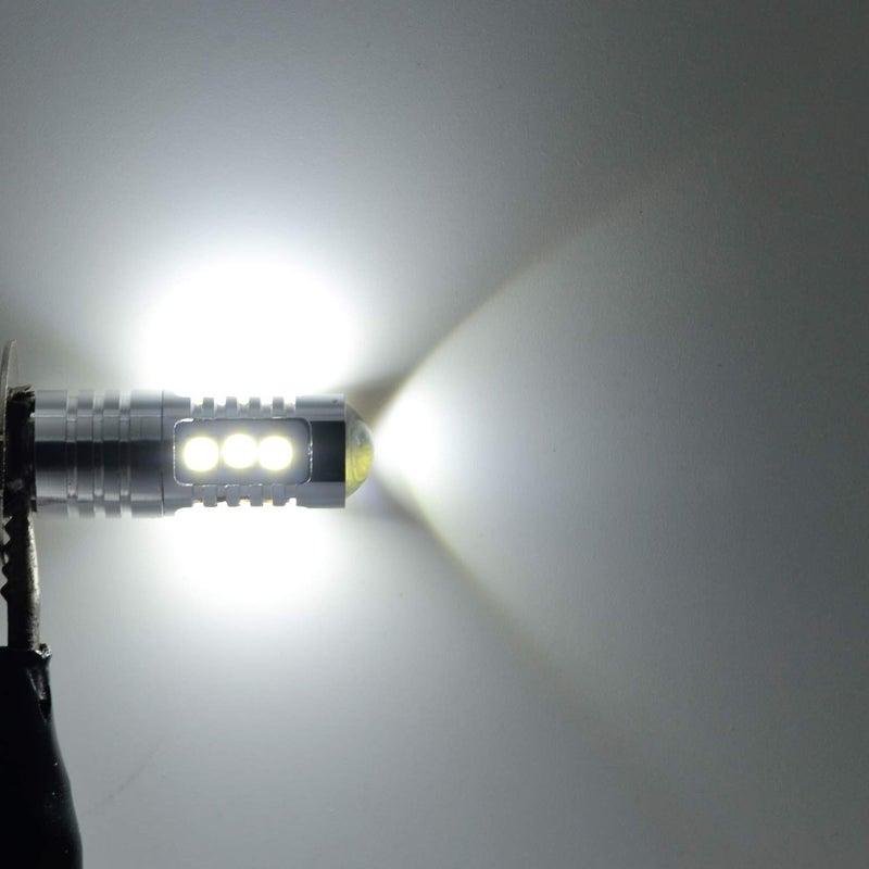 AUTOGINE مصابيح ضباب LED AUTOGINE H3، 2000 لومن شديدة السطوع مصابيح LED H3 3030-SMD مع بروجيكتور للسيارات والدراجات النارية والشاحنات وسيارات الدفع الرباعي (6000K أبيض زينون) - Image 2