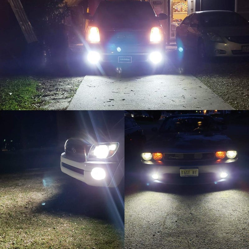 AUTOGINE مصابيح ضباب LED AUTOGINE H3، 2000 لومن شديدة السطوع مصابيح LED H3 3030-SMD مع بروجيكتور للسيارات والدراجات النارية والشاحنات وسيارات الدفع الرباعي (6000K أبيض زينون) - Image 4