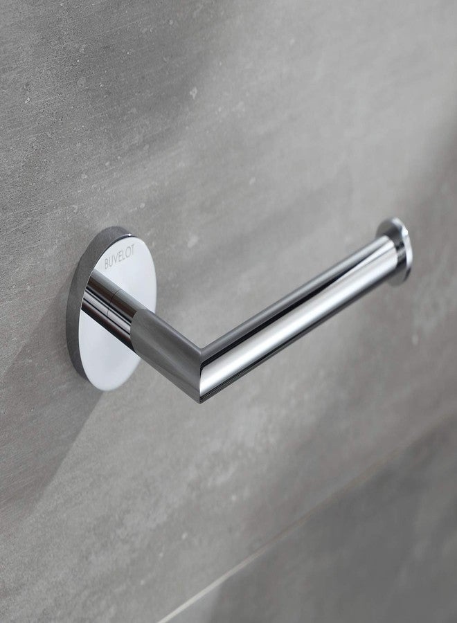 BUVELOT Toilet Paper Holder,Contemporary Toilet Roll Holder for Bathroom Wall Mounted,Chrome,Brass,077030-CR Leo Series - Image 4