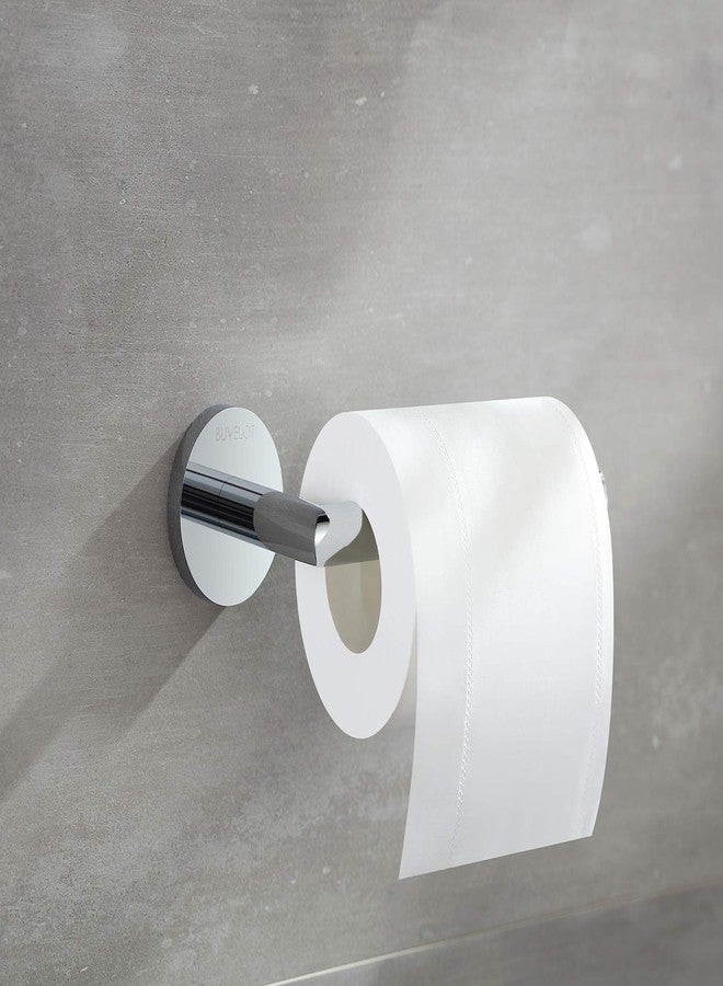 BUVELOT Toilet Paper Holder,Contemporary Toilet Roll Holder for Bathroom Wall Mounted,Chrome,Brass,077030-CR Leo Series - Image 2