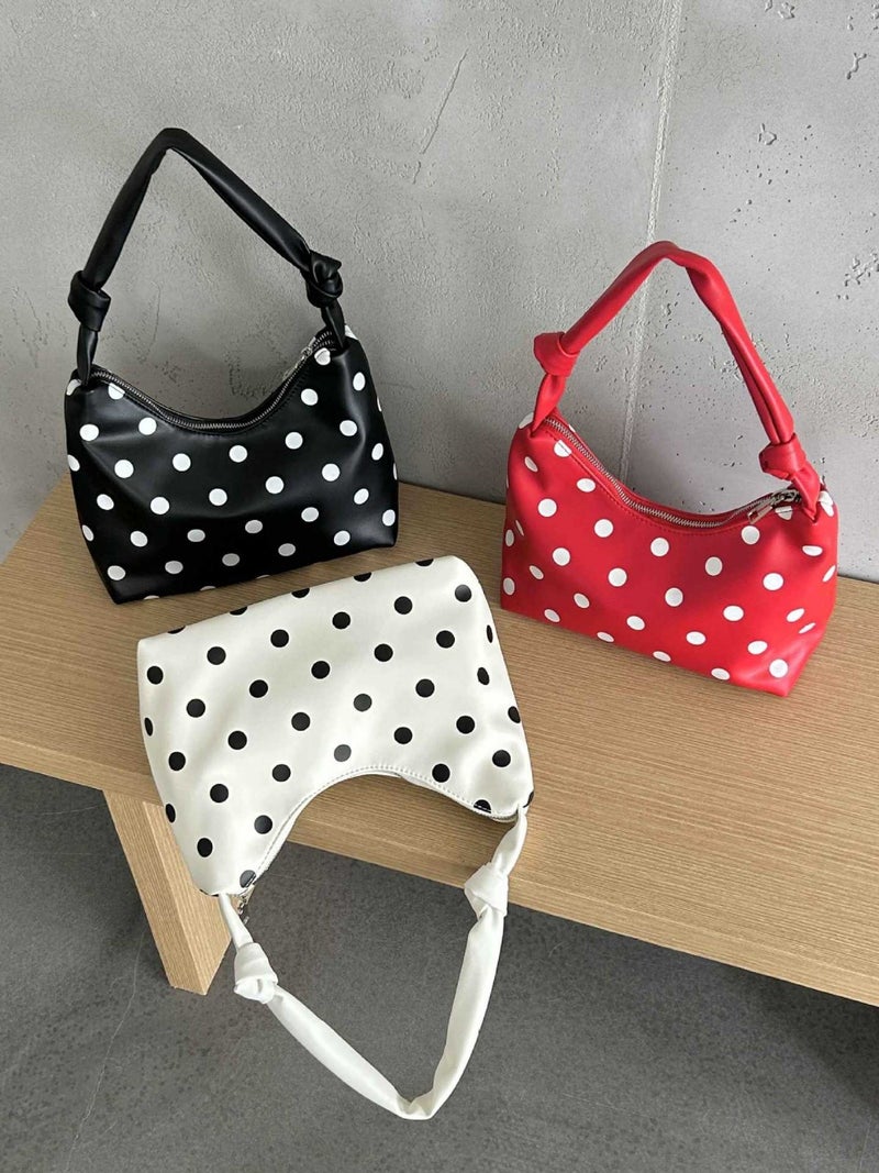 Duoguo Women'S Bag Niche Polka Dot Contrast Color Underarm Handbag Women'S 2025 Korean Casual Sweet Fresh Shoulder Bag - Image 2