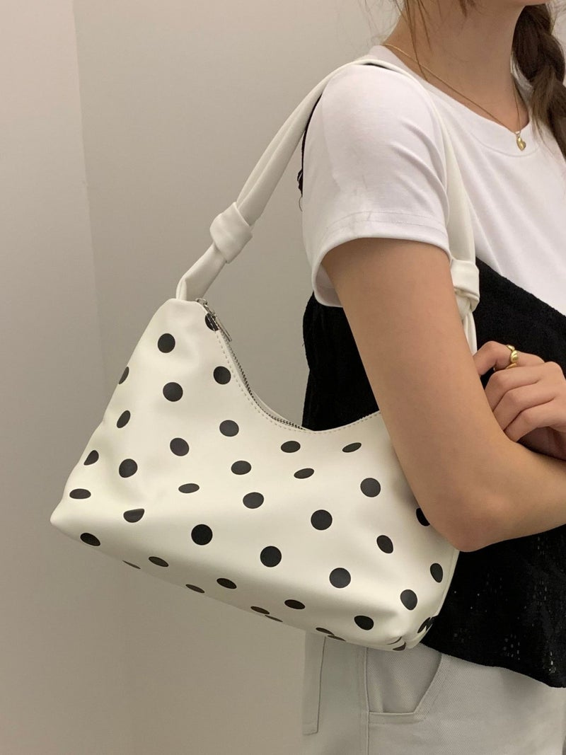 Duoguo Women'S Bag Niche Polka Dot Contrast Color Underarm Handbag Women'S 2025 Korean Casual Sweet Fresh Shoulder Bag - Image 5