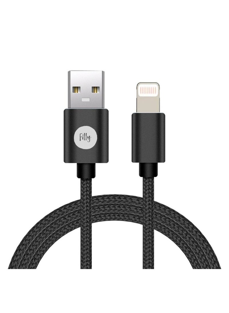 iPhone Cable 1M Nylon Braided Lightning Cable iPhone Charger Cable USB A to Lightning Cable for iPhone 14/14 Pro/14 Plus/14 Pro Max, iPhone 13-8 All Series-Black