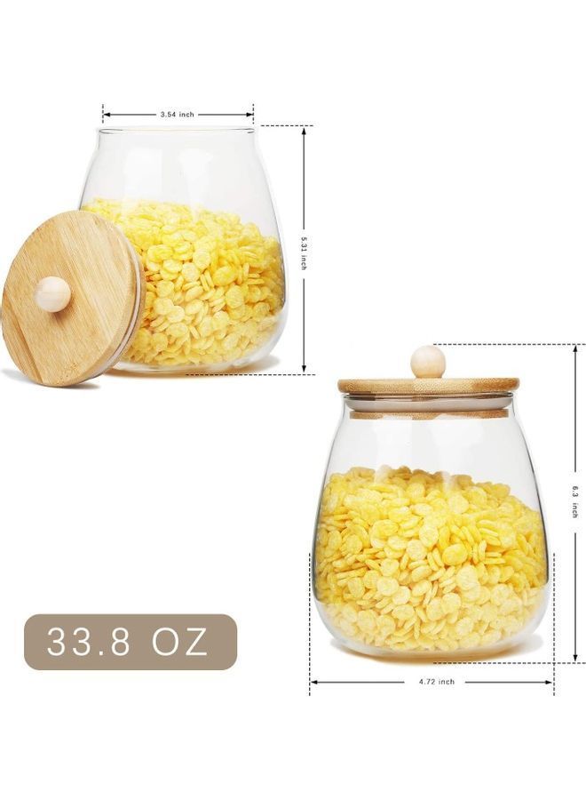 NIBEMINENT 4-Piece Round Glass Food Storage Jars  - Image 5